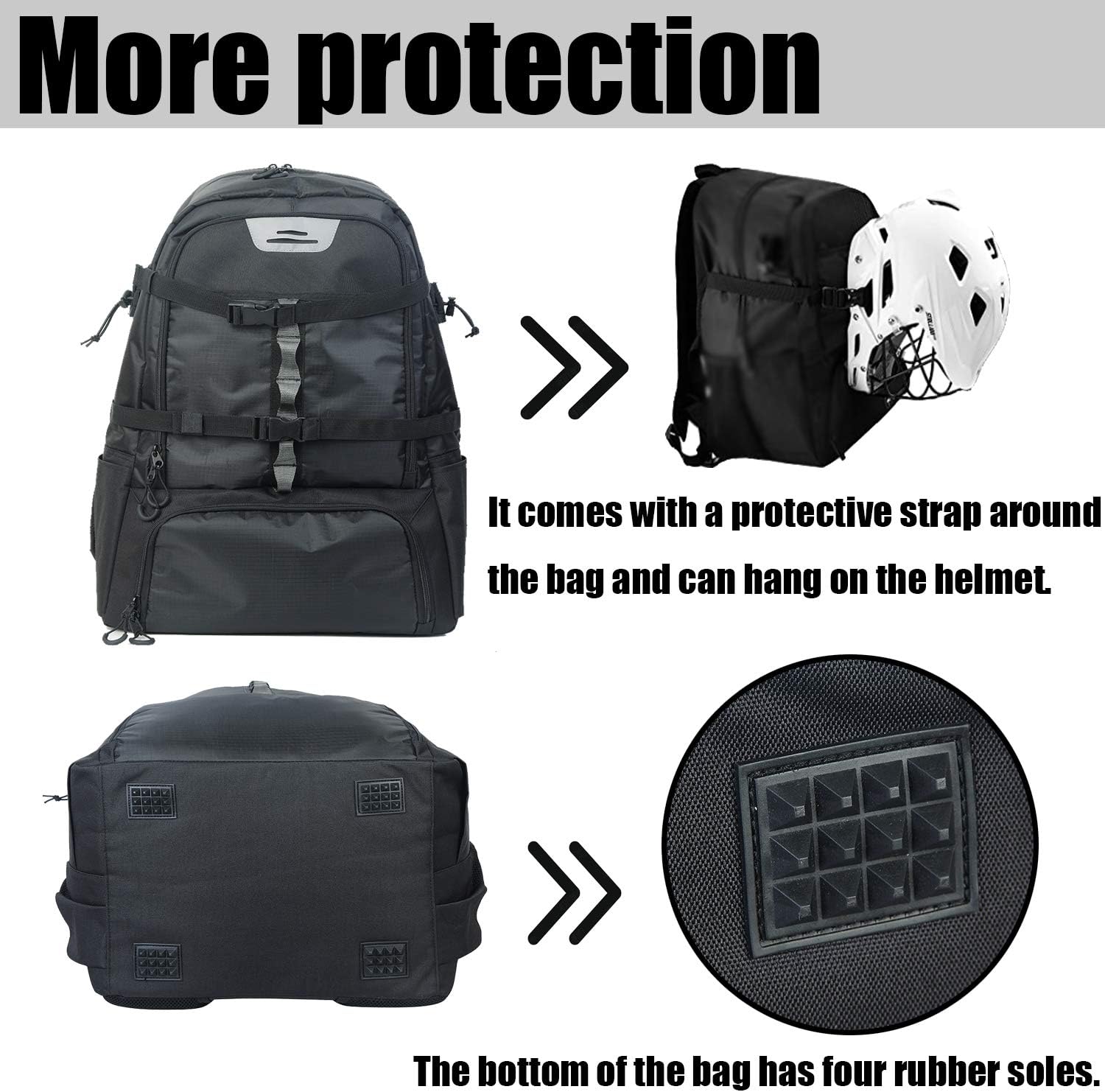 SOWLAND Lacrosse Backpack Hockey Bags - Field Hockey Equipment with Two Stick Holders for Outdoor Sports Black : Sports & Outdoors