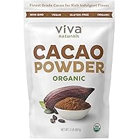Viva Naturals Certified Organic Cacao Powder (2lb) for Smoothie, Coffee and Drink Mixes