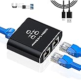 Gigabit Ethernet Splitter 1 to 2, RJ45 Internet Splitter for Cat 8/7/6/5e/5 | 2 Devices Networked Simultaneously ,1000 Mbps Dual-Port network Splitter with USB Power Cable,Aluminum Case, for Routers