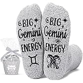 HAPPYPOP Zodiac Gifts Birthday Gifts for Men Teens - Astrology Constellation Horoscope Gifts, Fuzzy Space Galaxy Socks