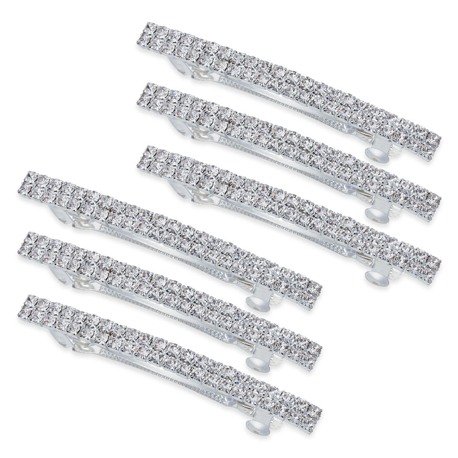 6 Pieces Rhinestone Spring Hair Clips, Elegant Women'S Hair Clips, Hairstyle Decoration Hair Clips, Shiny Hair Clips, Women'S Hair Accessories