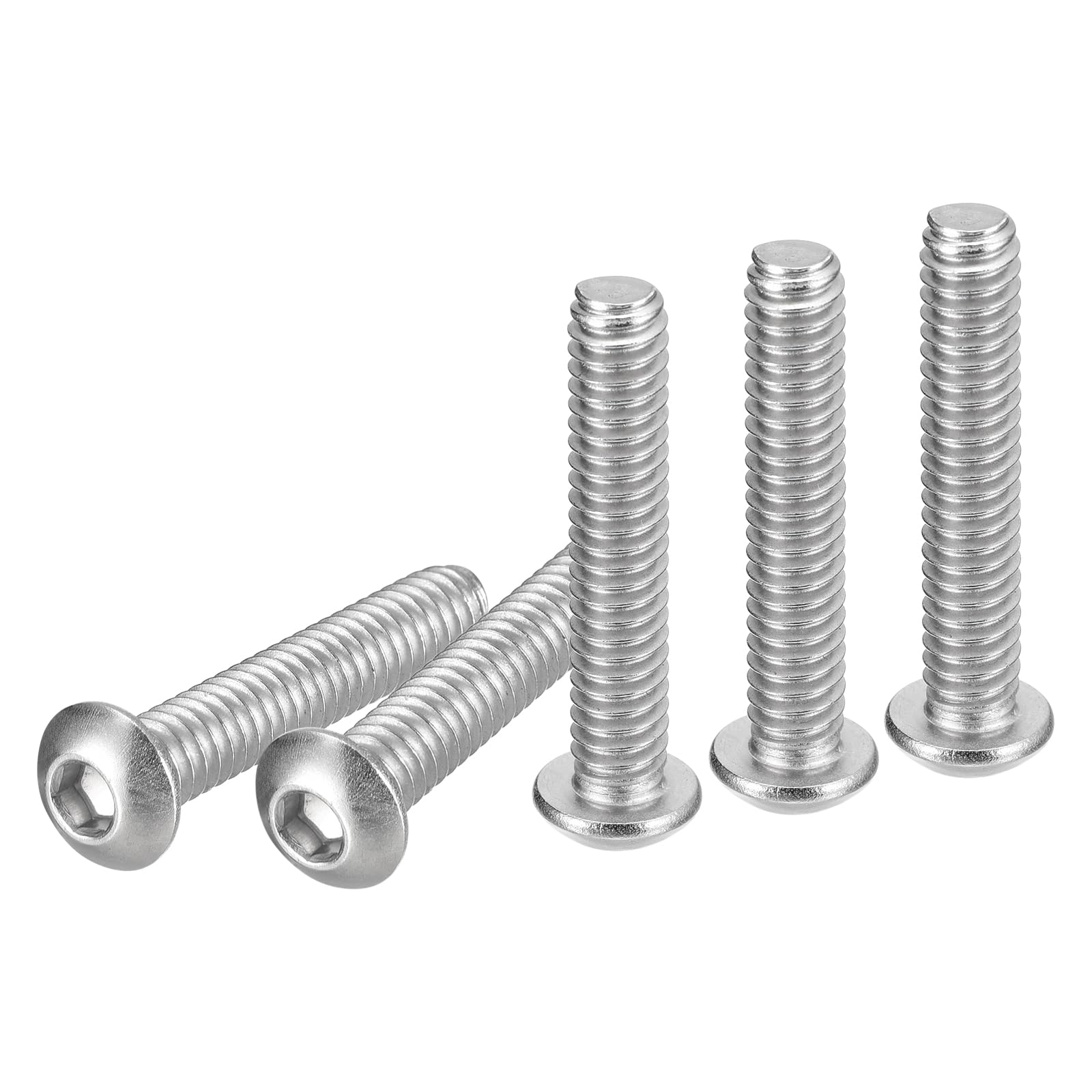 DTGN 1/4-20x1-3/8" Button Head Socket Cap Screws - 50Pack - Good for Machine - 304 Stainless Steel 18/8 - Hex Drive Full Thread UNC Fasteners — image 1