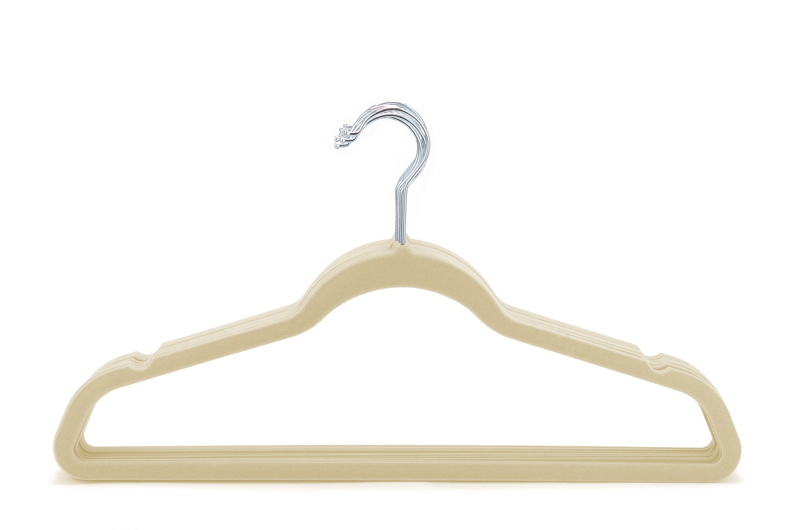Jeronic 50 Pack Beige Velvet Hangers Clothes Hangers Velvet Hanger