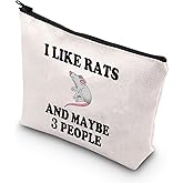 BDPWSS Rat Makeup Bag Rat Lover Gift Rat Owner Gift Crazy Rat Lady Gift For Women I Like Rats And Maybe 3 People Travel Pouch (I Like Rats)