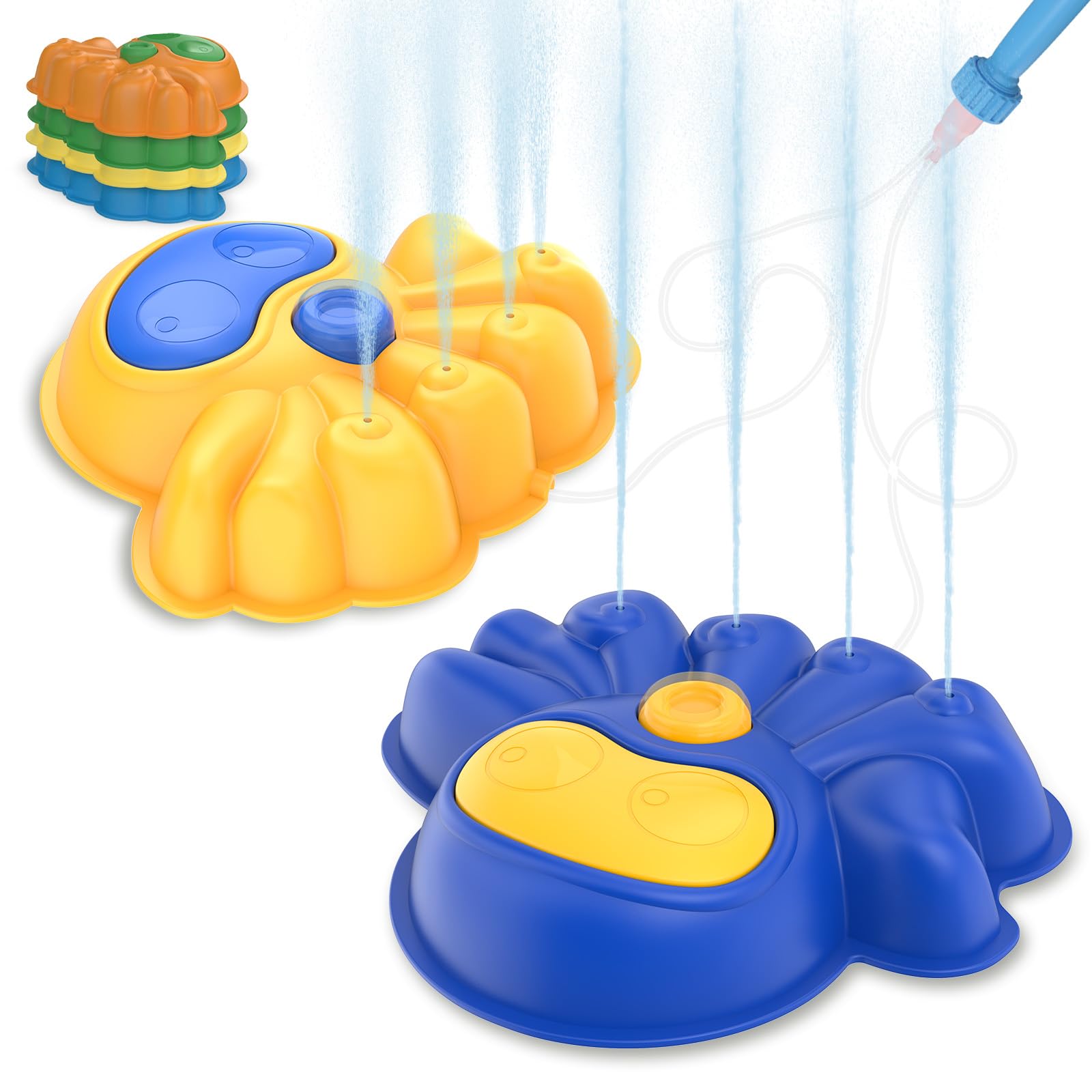 Photo 1 of 2-in-1 Kids Water Sprinkler & Balance Stepping Stone – [2025 New] Glowing Octopus Garden Toy with LED Lights, Anti-Slip, Stackable & Storage Bag – Perfect for Summer Outdoor/Indoor Play(Yellow & Blue)
