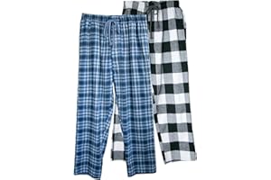 MILEYMARLA Boy's 100% Cotton Flannel Pajama Lounge Sleep Pants Plaid PJ Bottoms Pockets