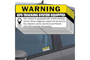 TOTOMO (Set of 8) GPS Tracking Sticker Anti-Theft Car Vehicle Warning Sign - 3" x 1.5" Self Adhesive Sign (4pc Front Adhesive