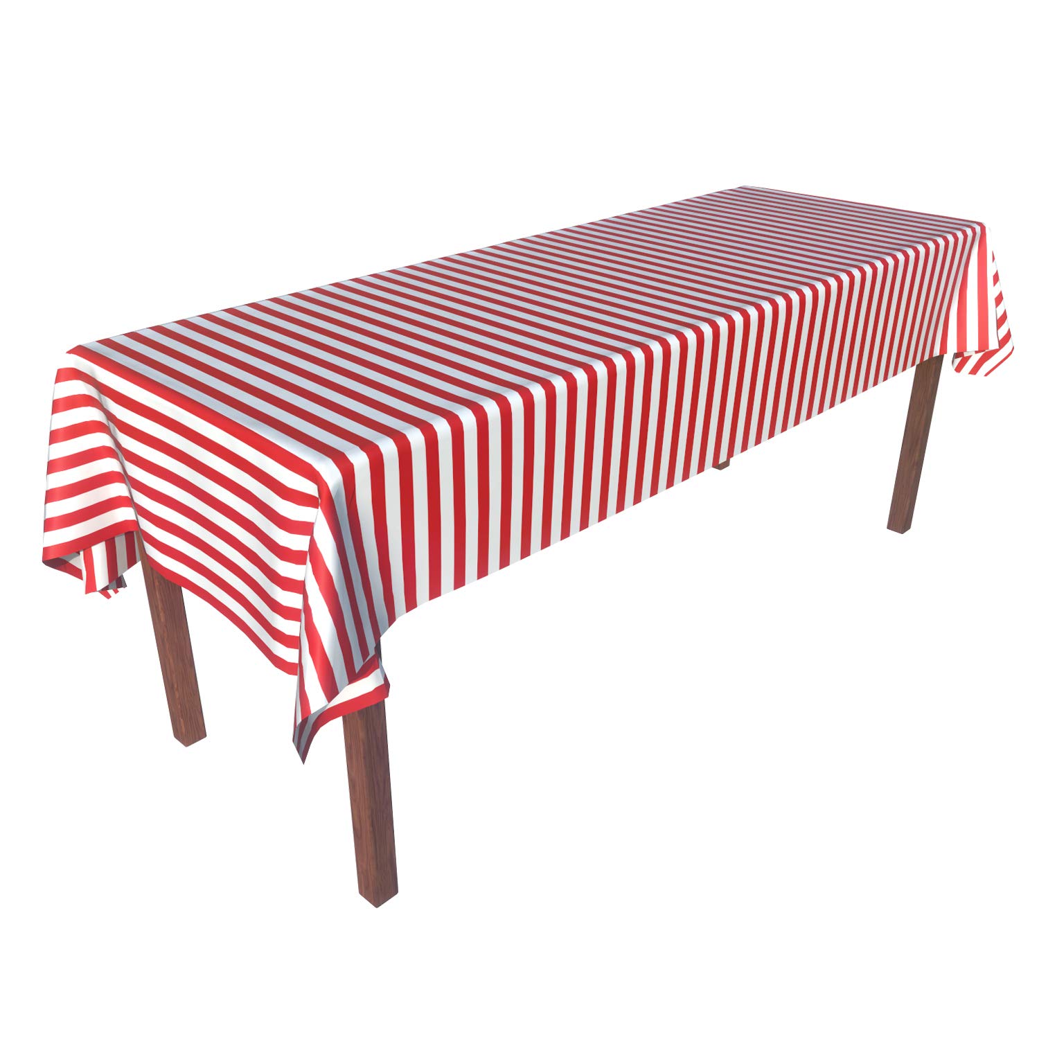 Best white red stripe table cloth