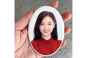 Personalized Memorial Ceramic Photo Tile – Oval 4" Waterproof Porcelain Picture for Tombstones & Graves, Headstone Plaque for