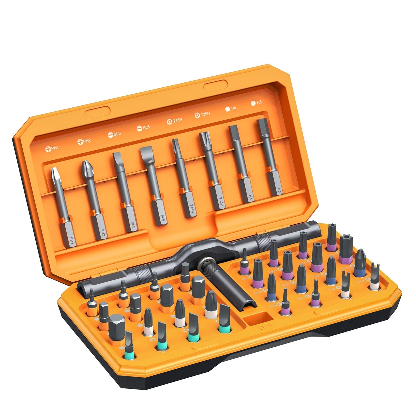 Photo 1 of ORIA Screwdriver Kit, 42 in 1 Ratchet Screwdriver Set, Magnetic Precision Repair Tool Kit with DIY Rotatable Handle, 40 PCS Bits for Home Appliances, Bicycle Repair