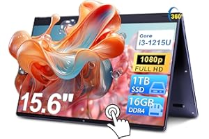 THEYETI 15.6 Inch 2 in 1 Laptop 16 GB DDR4 1TB SSD, 12th Gen i3-1215U Processor, 1920 x 1080 IPS Touch Display, Yoga Laptop With Dual WiFi, Bluetooth, HDMI, Type C Full-featured, Supports 360° Folding