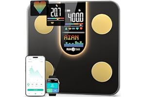 RunStar Scale for Body Weight, Smart Scale with 8-in-1 VA Display, High Precision Bathroom Digital Scale for Body Weight Heart Rate BMI Body Fat 22 Body Composition Sync APP, FSA&HSA Eligible