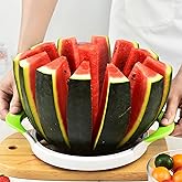 Extra Large Watermelon Slicer Cutter Comfort Silicone Handle Stainless Steel Round Divider for Cantaloup Melon,Pineapple,Hone