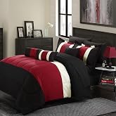 Empire Home 8-Piece Oversized Red &amp; Black Comforter Set Bedding with Sheet Set (Queen Size)