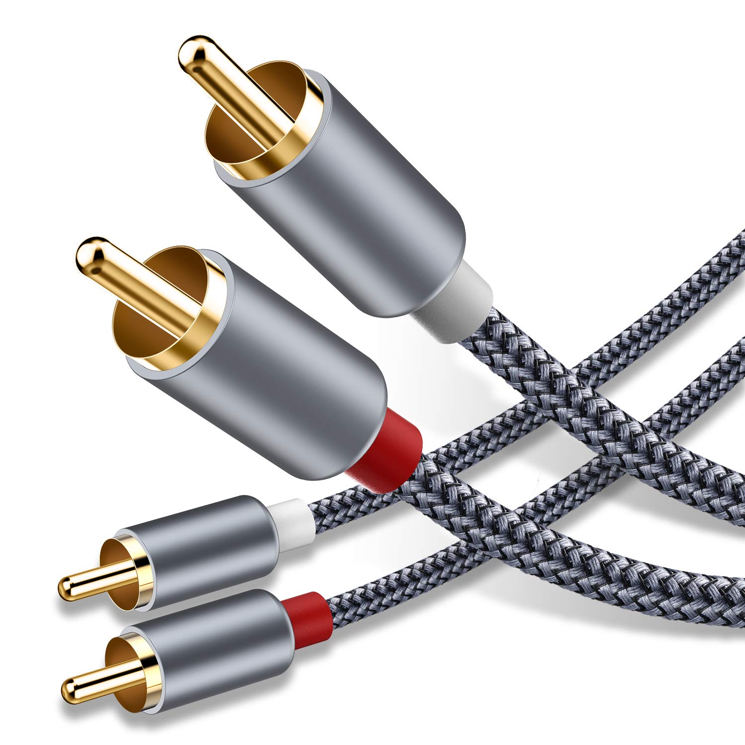 2 Pack RCA Cable, [6ft/1.8M, HiFi Sound] Oldboytech 2Male to 2Male