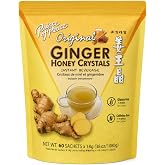 Instant Ginger Honey Crystals Family Value Pack 60 Sachets 18g per Sachets (Total 38oz/ 1080g) By Prince of Peace