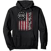 1776 Independence Day American Flag the People Constitution Pullover Hoodie