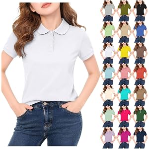 ZVYTBKI Boys Girls Polo Uniform Shirt with Collared Slim Fit Short Sleeve Golf Shirt Summer School Outfits for Girls