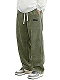 Hidkat Mens Corduroy Casual Pants Fashion Loose Fit