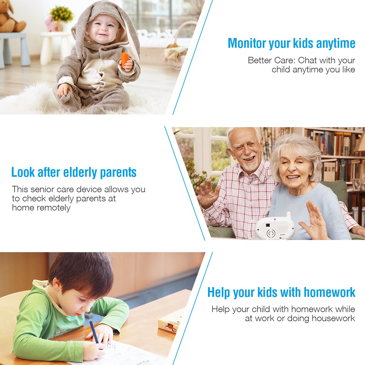 FirstPower Video Baby Monitor with Camera, Infrared Night Vision, Two-Way Talk Back, 3.5” LCD Screen, Temperature Detection, Lullabies, Long Range, Private Data Protection and High Capacity