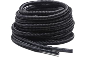 DELELE 2 Pair Round Boot Laces Outdoor Hiking Walking Shoelaces Dual Coloured Striped Shoe Lace Work Shoe Strings