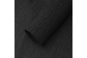 VKEDA Crepe Paper Roll (17Inch x 8.2Ft/2Rolls), Heavy Papel Crepe Set Multi-Color, Crepe Paper for Birthday Wedding Party Decoration DIY Craft (Black)