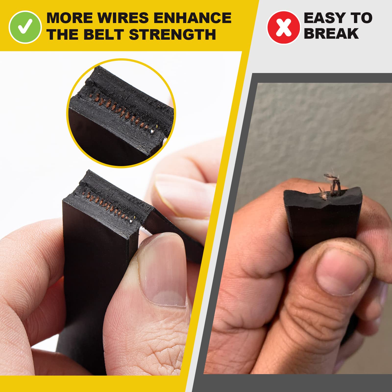 Toolwiz Bandschlüssel 2 Stück 500mm und 600 mm Ölfilterschlüssel Gummi Rohrzange Universal Einstellbar bis max Durchmesser Ø150 mm Schwarz Gelb 7