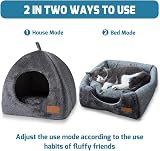 Pologmase Cat Cave Bed Tent Igloo with Removable Washable Cushion view 3