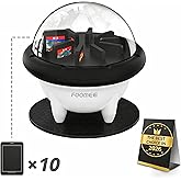 FOOMEE Switch Game Card Holder Case, Hard Shell with 10 Game Slots for Switch/OLED/Lite - Waterproof, Dustproof, Quick-Flip Lid with Tactile Click Sound & Satisfying Fidget Feature, Black & White