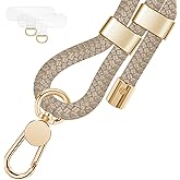 UKON Cell Phone Lanyard,Crossbody Lanyard and Wrist Strap Premium Metal Buckle Phone Charms with 2 X Strap Patch Compatible with All Smartphone(Khaki)
