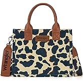 Wrangler Cow Print Small Crossbody Bags for Women Designer Purses Top-Handle Handbags