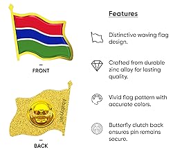 Gambia Flag Lapel Pin - Enamel Metal National Badge