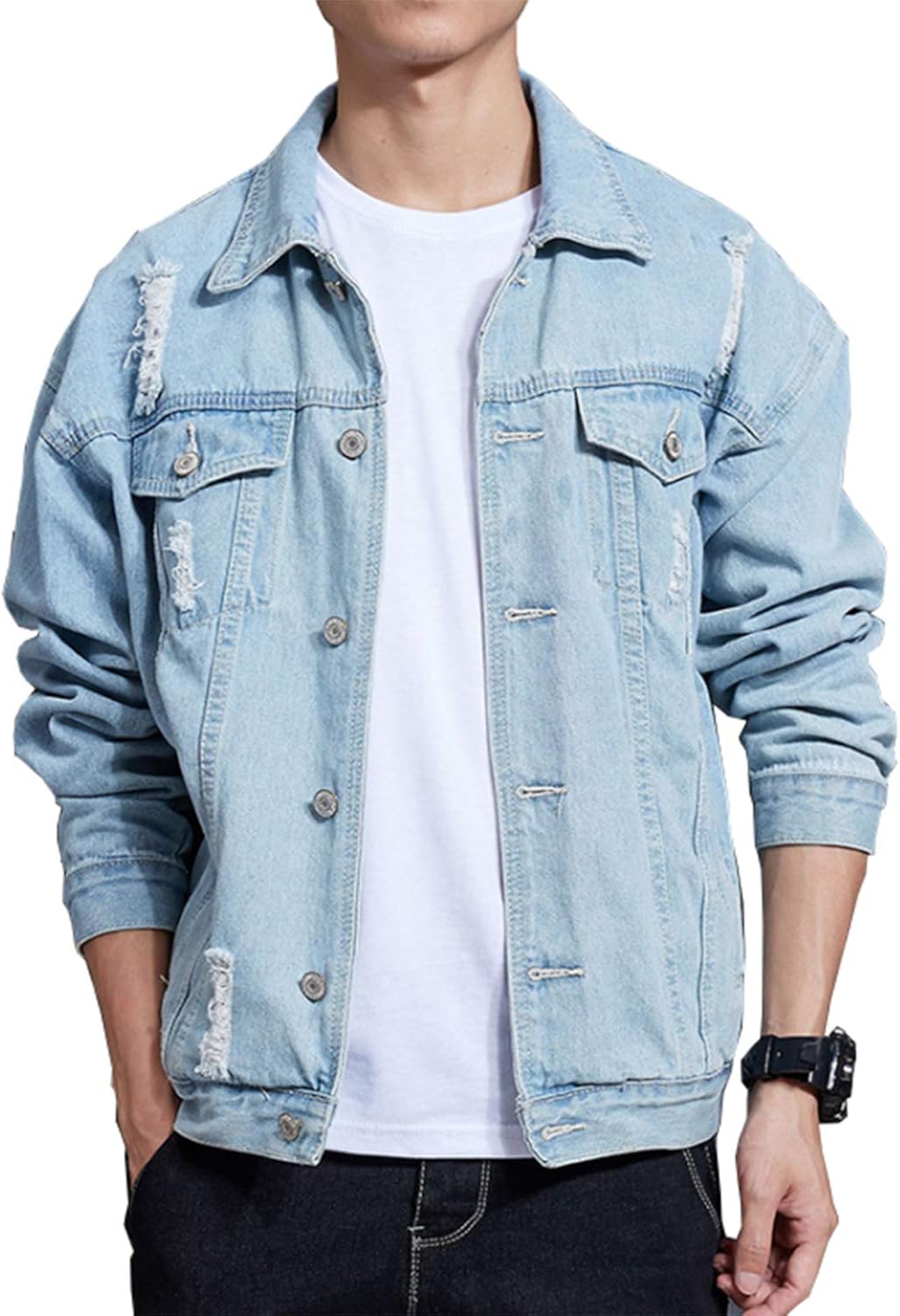 slim fit trucker jacket