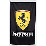 WHGJ Car Flag 3x5 ft for Black Ferrari Racing Car Garage Decor Banner