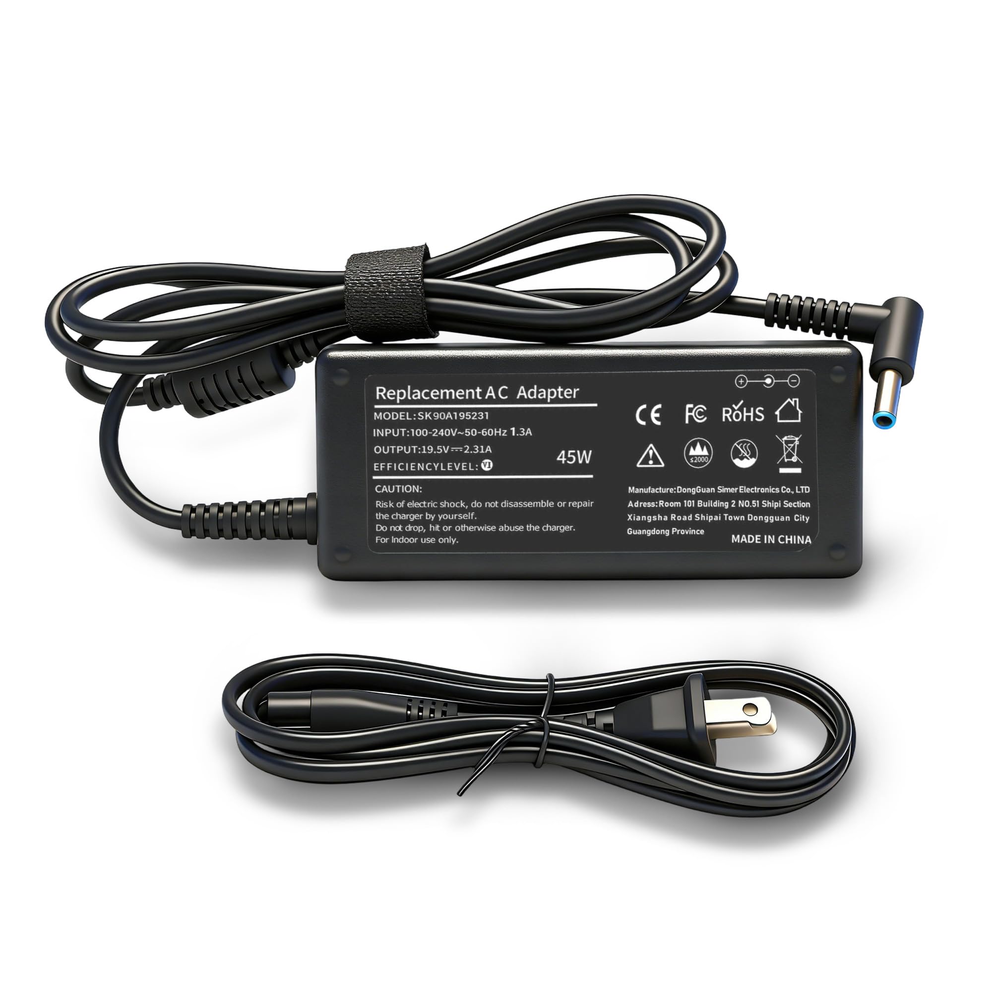 45W Laptop Charger Replacement for HP Laptop Charger Elitebook x360 Pavilion Spectre Chromebook Envy Elite x2 Computer Travel Smart Blue Tip Power Adapter