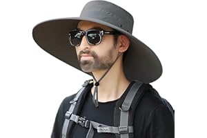 HUAMULAN 6" Super Wide Brim Sun Hats, Men and Women Bucket Hat for Fishing Hiking Garden Lawn Work Safari Camping Outdoor