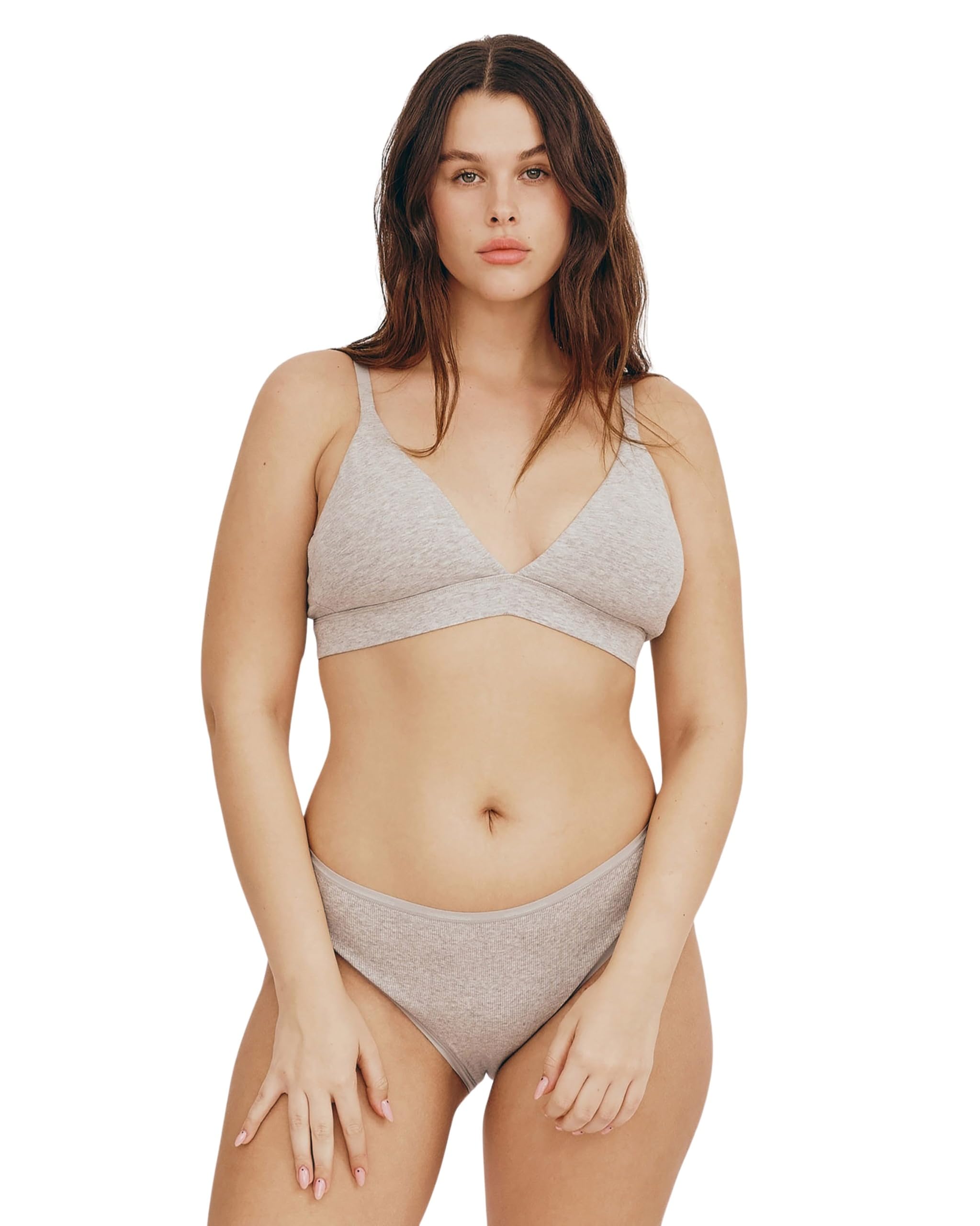 Photo 1 of Organic Basics Women's Core Triangle Bralette Organic Cotton Bra 2-Pack Black/White