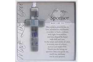 THE GRANDPARENT GIFT CO. Gift for Sponsor- Beautiful Glass Cross with Touching Sentiment/Sponsor Appreciation Gift/Thank You Gift for Sponsor/Confirmation Sponsor Gift (Glass)