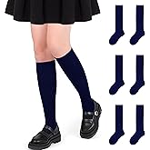 YMYDYFC Girls Knee High Socks 3Packs Kids Toddler School Uniform Dress Sock