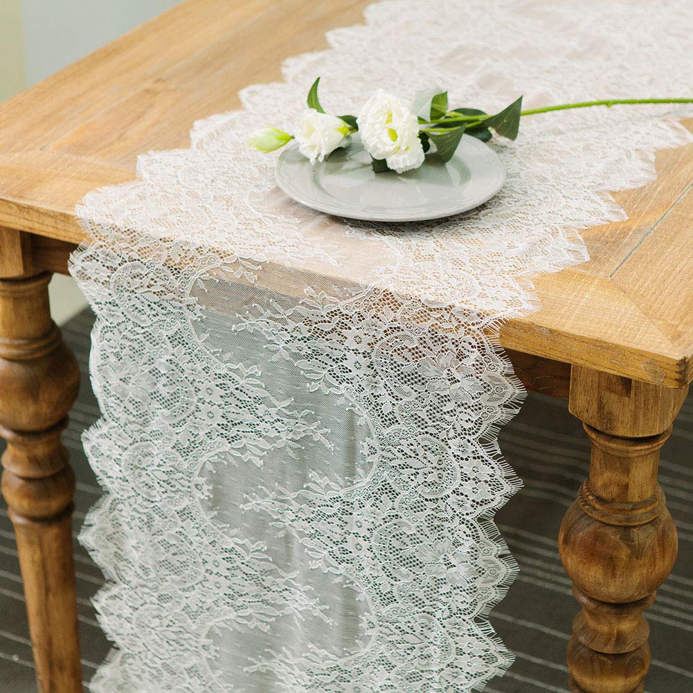 Best burlap and lace table runner 18 x