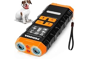 PEROMA Dog Bark Deterrent Device, 5 Training Modes with Sonic/Max/Beep, Red Light & Night Flashlight, 60FT Ultrasonic Anti Barking Control – Safe, Humane, Rechargeable Indoor/Outdoor Bark Trainer for Dogs