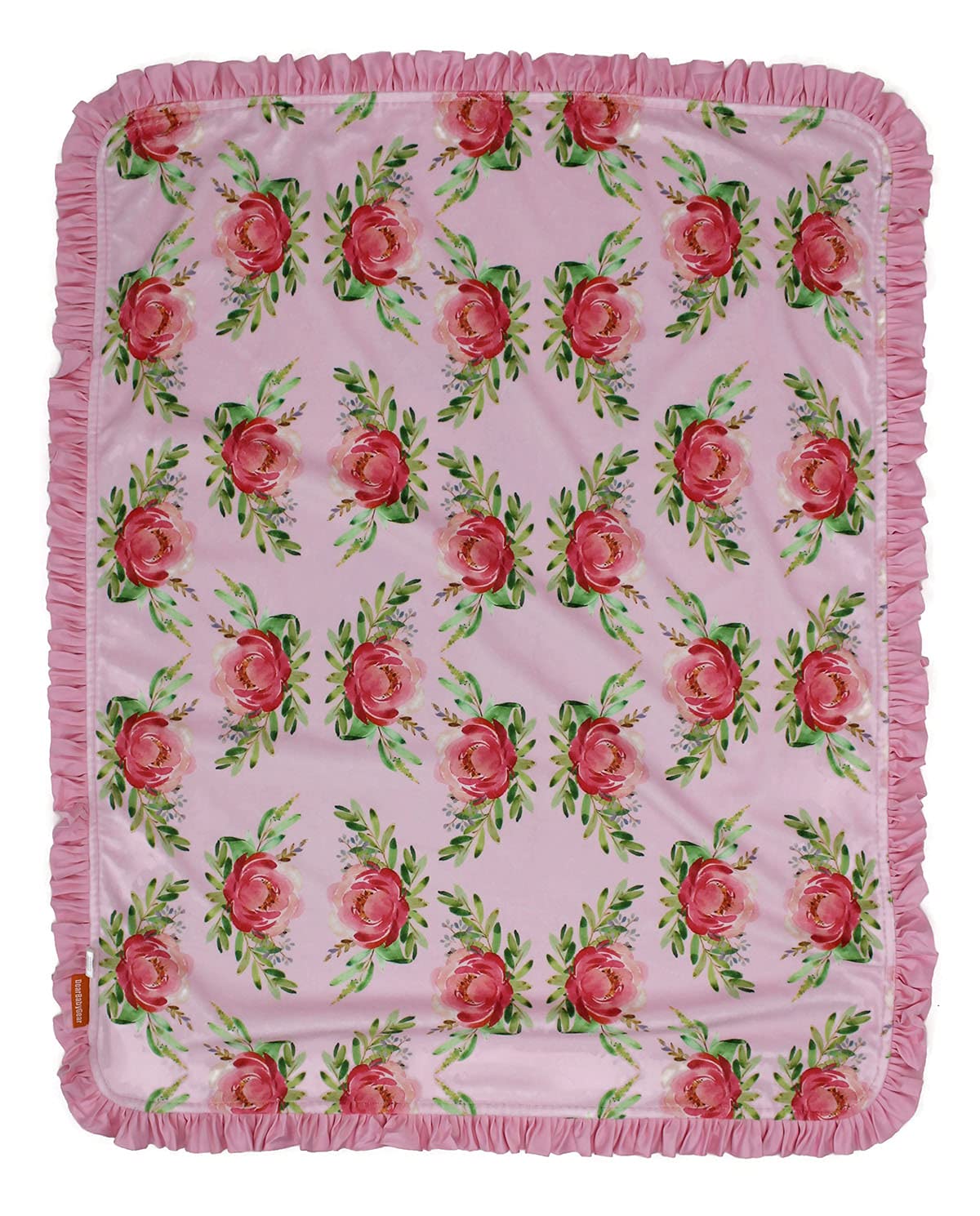 Dear Baby Gear Baby Blanket- Double Layer Blanket- Baby Blankets for Girls- Nursery Blanket for Baby Girl- Faux Quilt Soft Baby Blanket- Baby Horse with Roses Pink Print- 40x30