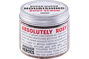 Rose Petal Scrub Foot & Body Exfoliator Infused with Vitamin E and Rose Natural Exfoliating Sugar Body Scrub for Toning Cellulite Skin Care by Handmade Heroes Body Skincare Stocking Stuffers