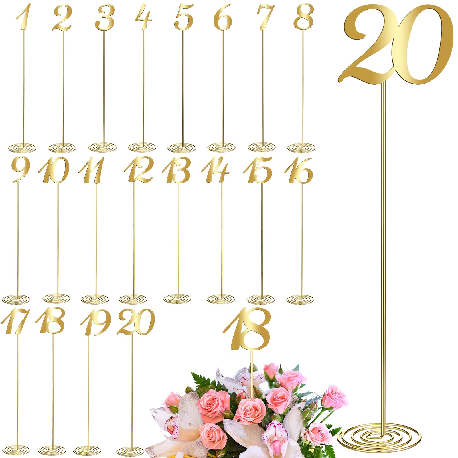 Therwen 20 Pcs Metal Table Numbers 1 20 Table Numbers For Wedding Therwen 20 Pcs Metal Table Numbers 1 20 Table Numbers For Wedding