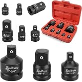 Socket Adapter Set, 8PCS Impact Socket Adapter &amp; Reducer Set | 8PCS Drive Adapter Set, Step Up &amp; Step Down Reducers, Fits 1/4", 3/8", 1/2", 3/4" &amp; 1" Drives, For Ratchets &amp; Impact Wrenches