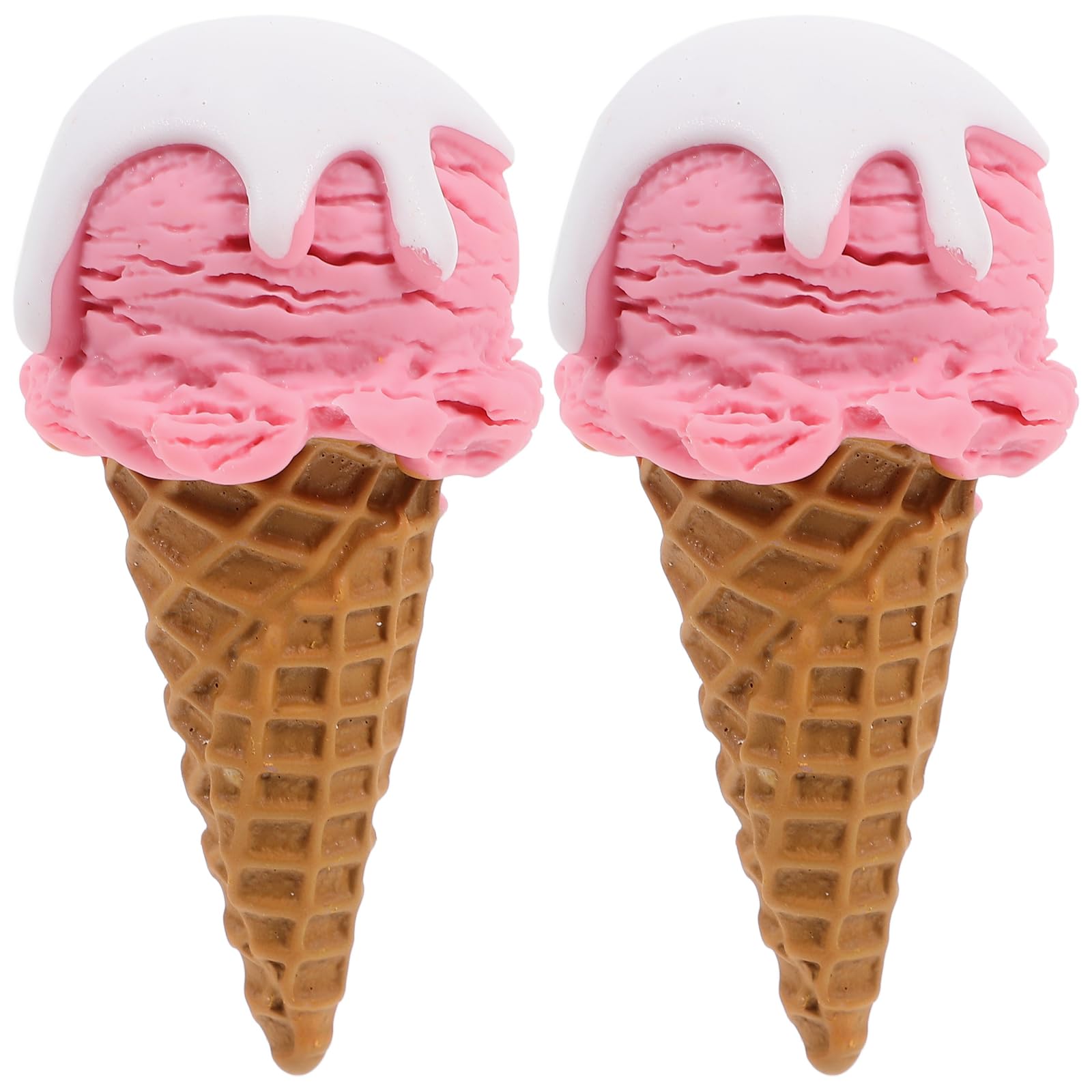 Amosfun Artificial Ice Cream Cones Model Pack of 2 Realistic Mini Ice Cream Decoration for Party Shop Decoration Shop Window Photography 7.3 x 3.5 x 2 cm Plastic