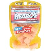 Hearos Supreme Softness Foam Earplugs, NRR 32, Extreme Comfort, Hearing Protection, 12 Pair, (5800)