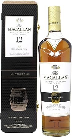 Macallan Sherry Oak Limited Edition With Metal Gift Box 12 Year Old Whisky Amazon Co Uk Beer Wine Spirits