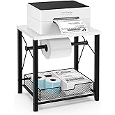 ELITEROO Label Holder for Rolls and Fanfold Labels, Wood Thermal Label Holder, Shipping Label Stand for Thermal Printer, Desktop Accessories Supplies for Home, Office, Small Business, White