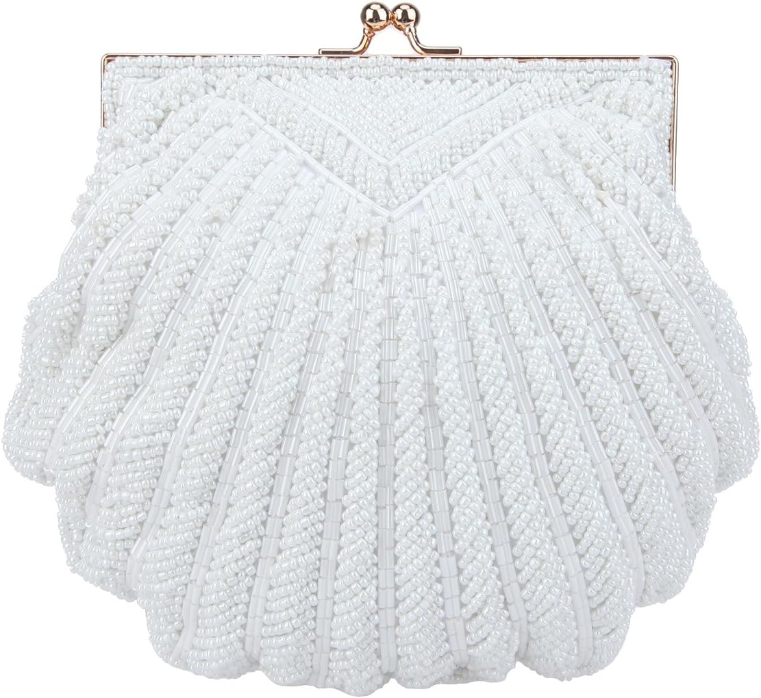 FawziyaEvening Clutch Beaded Shell Soft Novelty Purses For Women Formal